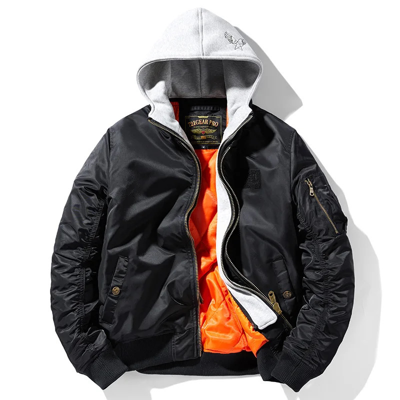Winter Thick Hooded Bomber Jacket Men Military Windbreaker Multipocket Air Force Coats Male Autumn Streetwear Baseball Jackets 260114