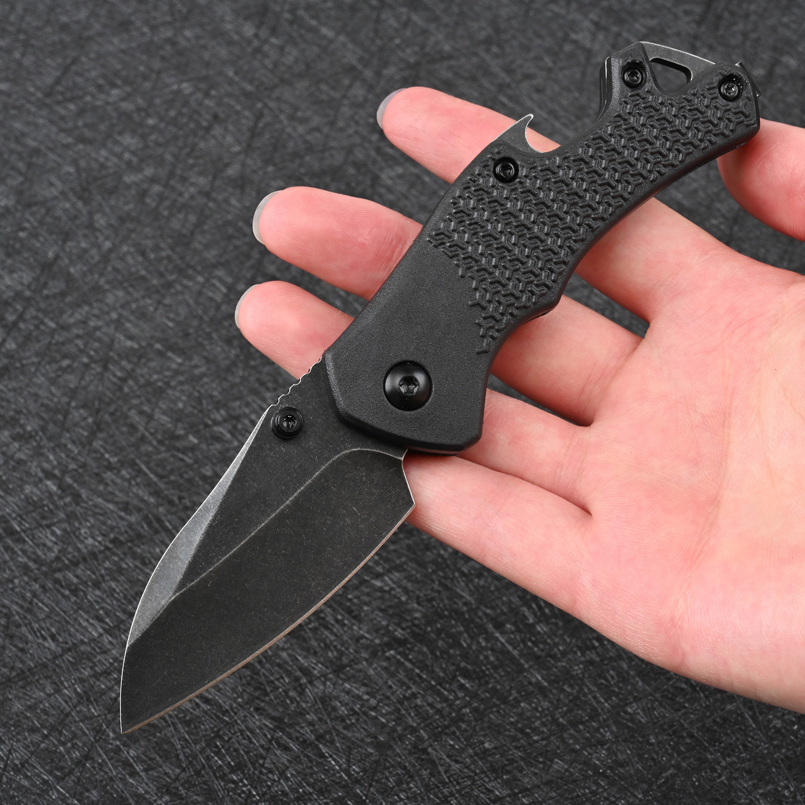 8337 Folding Knife 8Cr13Mov Stone Wash Blade GRN Handle Outdoor Camping Hiking EDC Pocket Knives With Retail Box