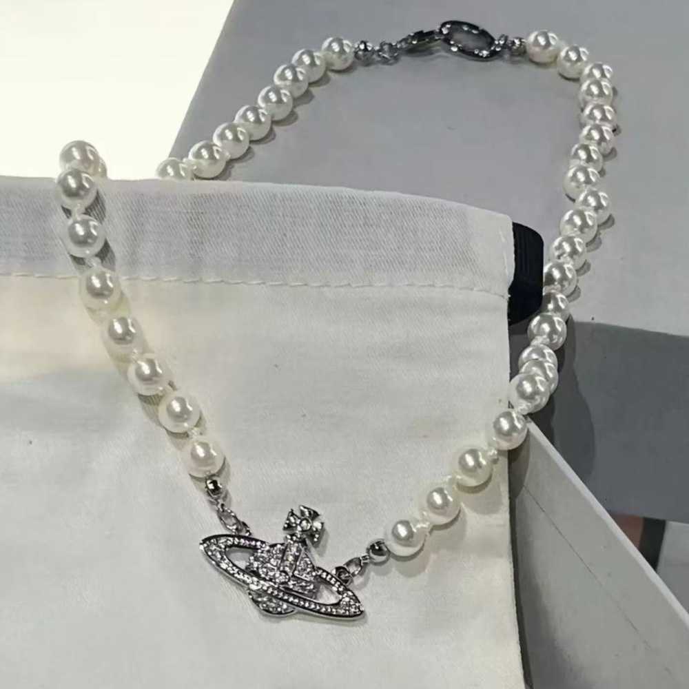 Pendant Necklaces Designer Viviane Jewelry Western Empress Dowagers Hot Saturn Pearl Necklace Womens High Edition Full Diamond Collar Chain Necklaces For Jewelry