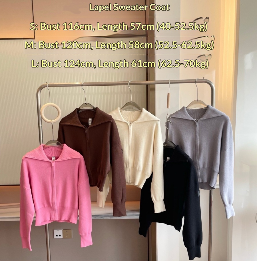 Women Designer Yoga Sets Cardigan Serenity Wide Leg Sweatpants Knit Sets Scholar Cropped Full Zip Jackets Cropped knitted Sweater Gym Shaping Outfit