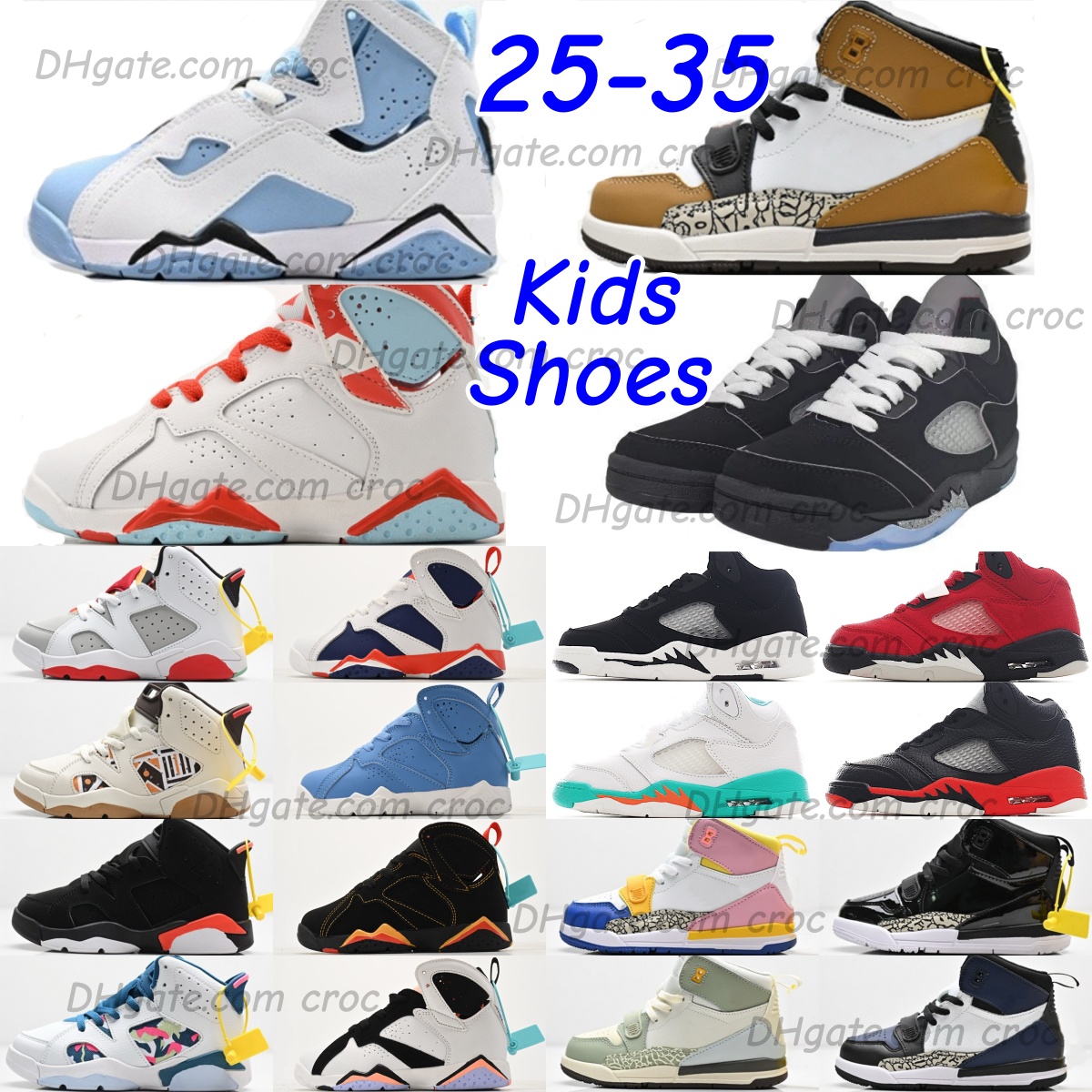 Designer Kids Trainers Basketball Toddlers Baby Sport Sneakers Boys Girls Shoes Legacy Black Metallic Reimagined Fire Red Pink UNC White DMP Gold Patent Blue Brown