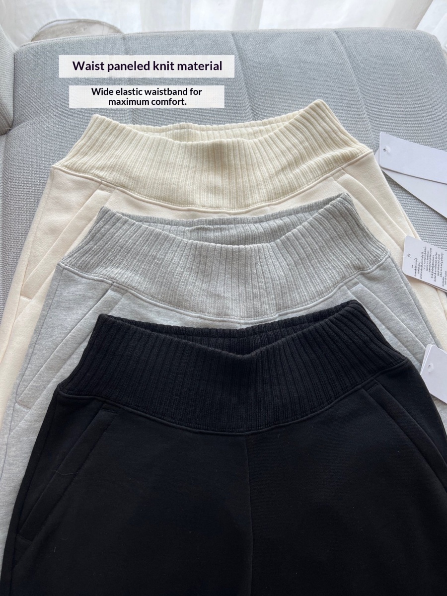 Women Designer Yoga Sets Cardigan Serenity Wide Leg Sweatpants Knit Sets Scholar Cropped Full Zip Jackets Cropped knitted Sweater Gym Shaping Outfit