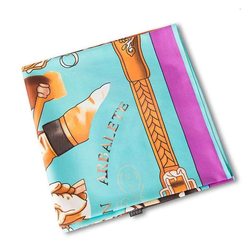 Real Silk Scarf, Women's Headscarf, Carriage Design, Blanket, Diagonal Square Scarf, Fashionable Wrap, Big Shawl, Party Travel Gift