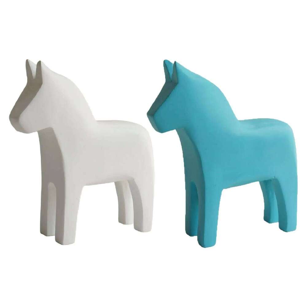 Swedish Dala Horse & Sculpture Wooden Hand Carved Decorative Creative Elegant Gift Collection Figurine for Holiday Home Shelf