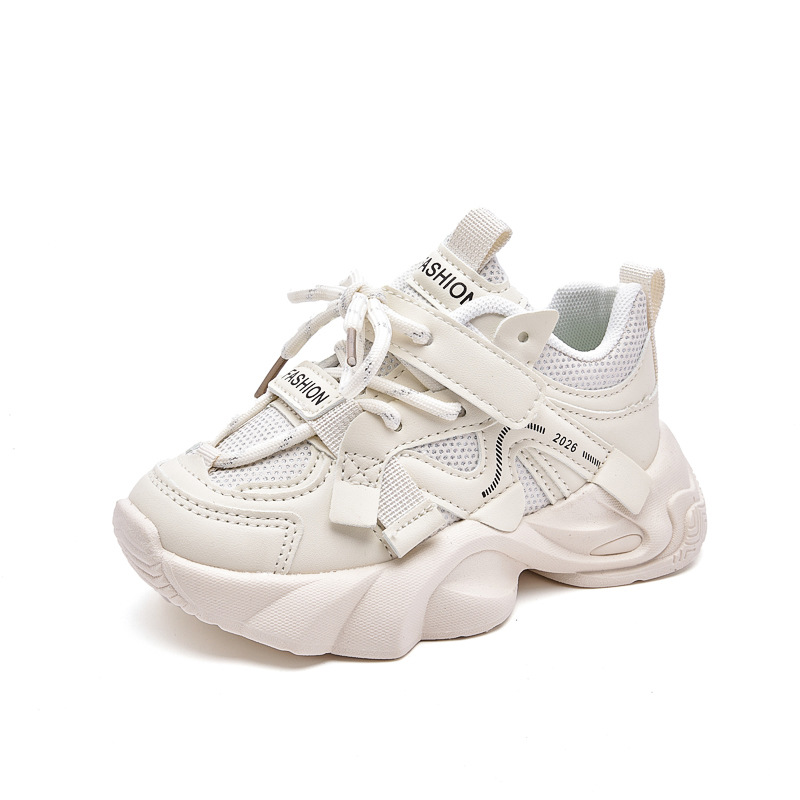 Children Chunky Platform Sneaker Stripe Designer Thick Sole Boy Shoes Fashion Plaid Girl Breathable Vulcanized Shoes Kids