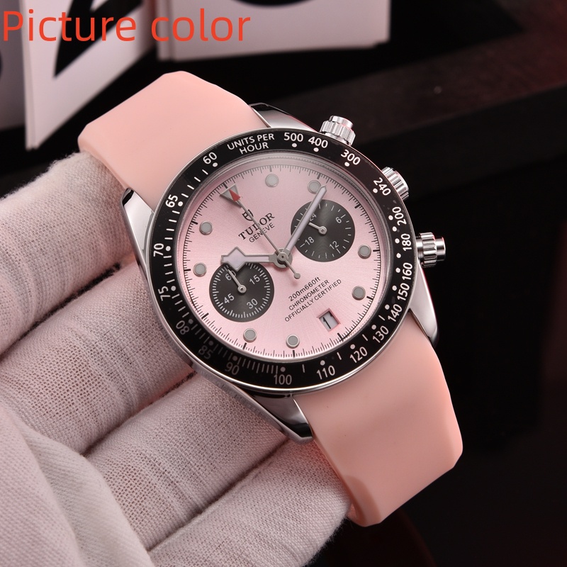 Tud WristWatch for Men 2026 Mens Watches Five needles All dials work Quartz Watch Top Luxury Brand Chronograph clock Steel And Rubber Strap fashion Stylish