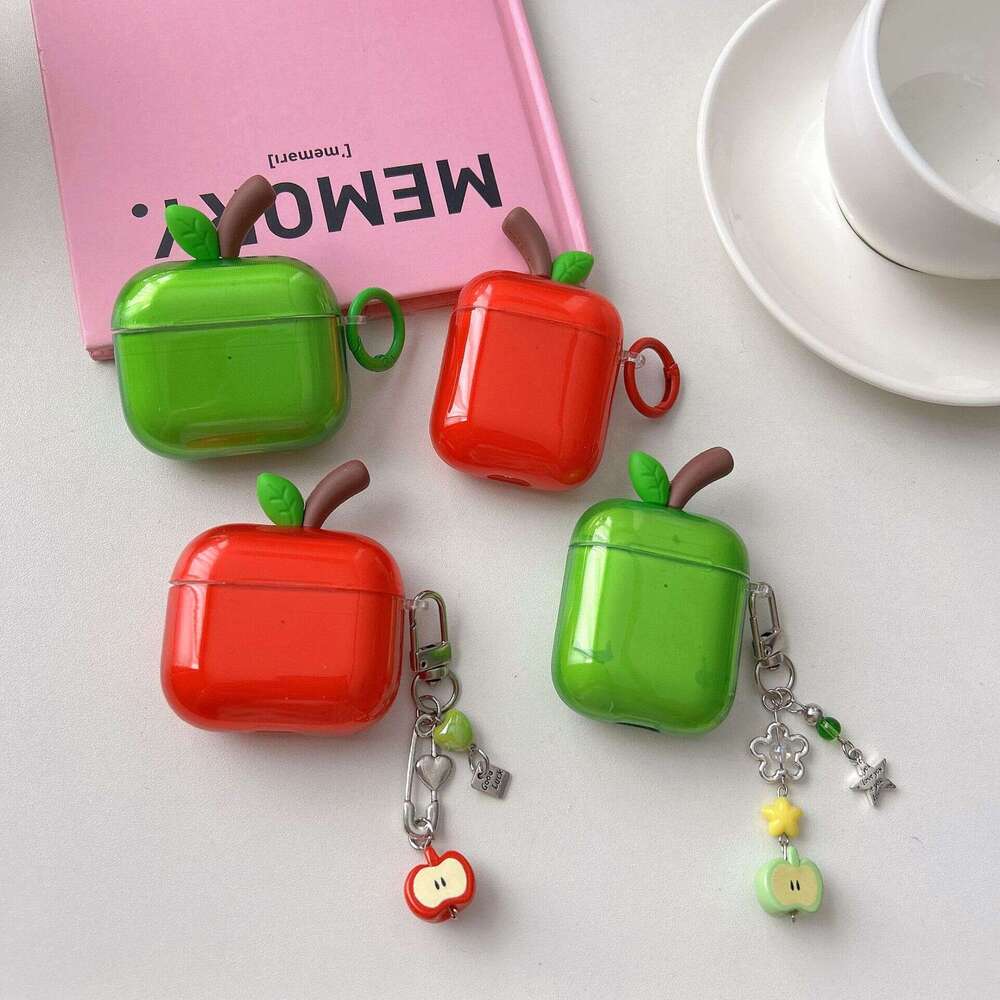 Red apple suitable for earphone protection case AirPods Pro 3 wireless Bluetooth protective cover 4th generation Pro 2nd generation H260119