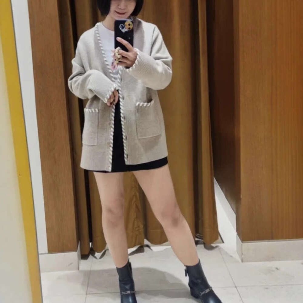 2026 Early Spring New Fashion Large Loose Drop Shoulder Wool Knit Cardigan for Women