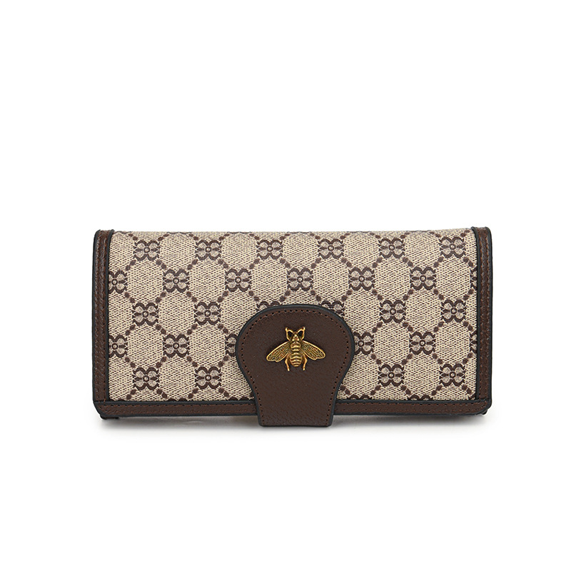 Ladies Purse Printed High-Grade Long Retro Bees High Appearance Level Short Multi Card Pocket Change Purse