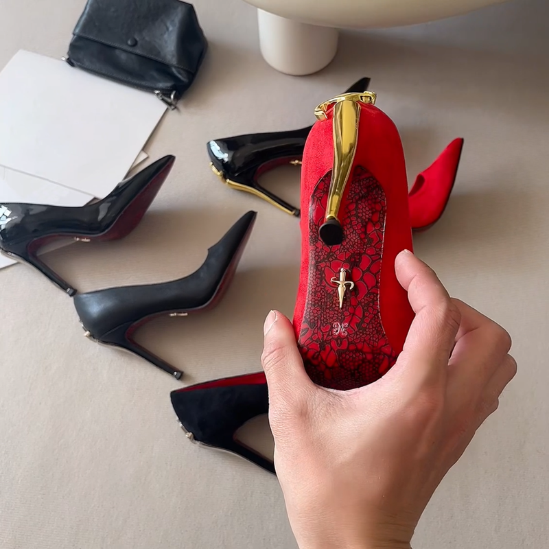 35-41 Womens High Designer Sandal wed dress shoe Lady gift Stiletto dagger heels Sliders slingback leather Summer Beach Rhinestones Pumps shoes 11