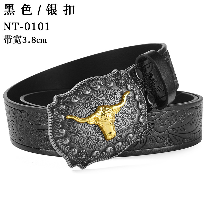 A mens and womens casual retro belt Western style PU leather belt with metal buckle suitable for daily work wear 251110