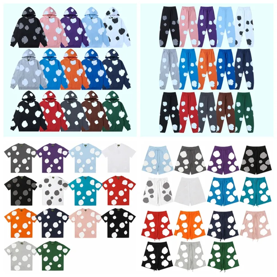 Desnim Hoodie Cotton Wreath Hoodie Pants Kapok Flower Puff Printed Jeans High Quality Jackets Tracksuit Vintage Denimliness''tearliness Outdoor Tearhoodie ZHO114