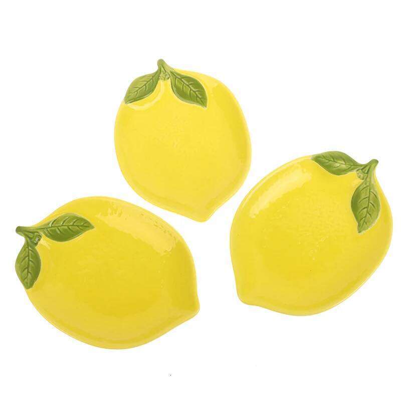 Creative Cartoon Lemon Shaped Ceramic Salad Soup Bowl Family Fruit Snack Plate Kitchen Utensils Accessories Dessert Dish