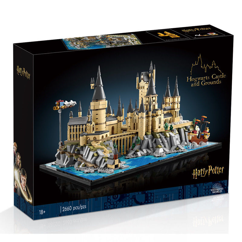 76419 Harry Potter Hogwarts Castle And Courtyard Building Set Model Street Scene Toy