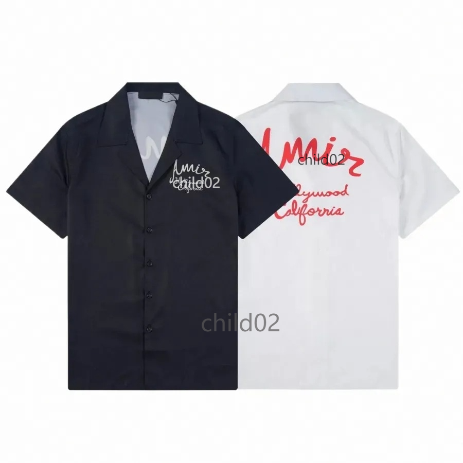 Men's designer shirt summer short sleeve casual button up shirt printed bowling shirt beach style breathable T-shirt clothing #200