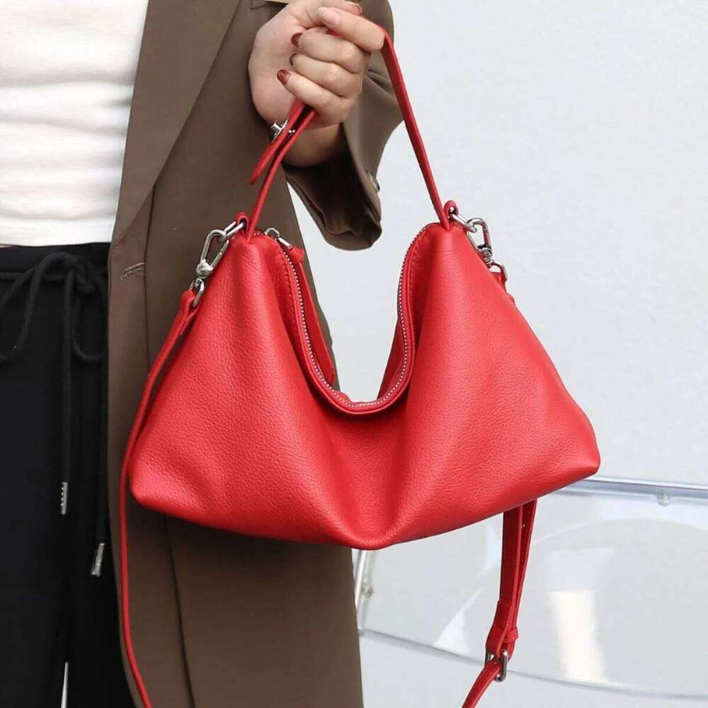 Genuine Leather Dumpling New Top Layer Cowhide Soft Large Capacity Single-Shoulder Crossbody Bag Women Fashion Handbag Suotong260119