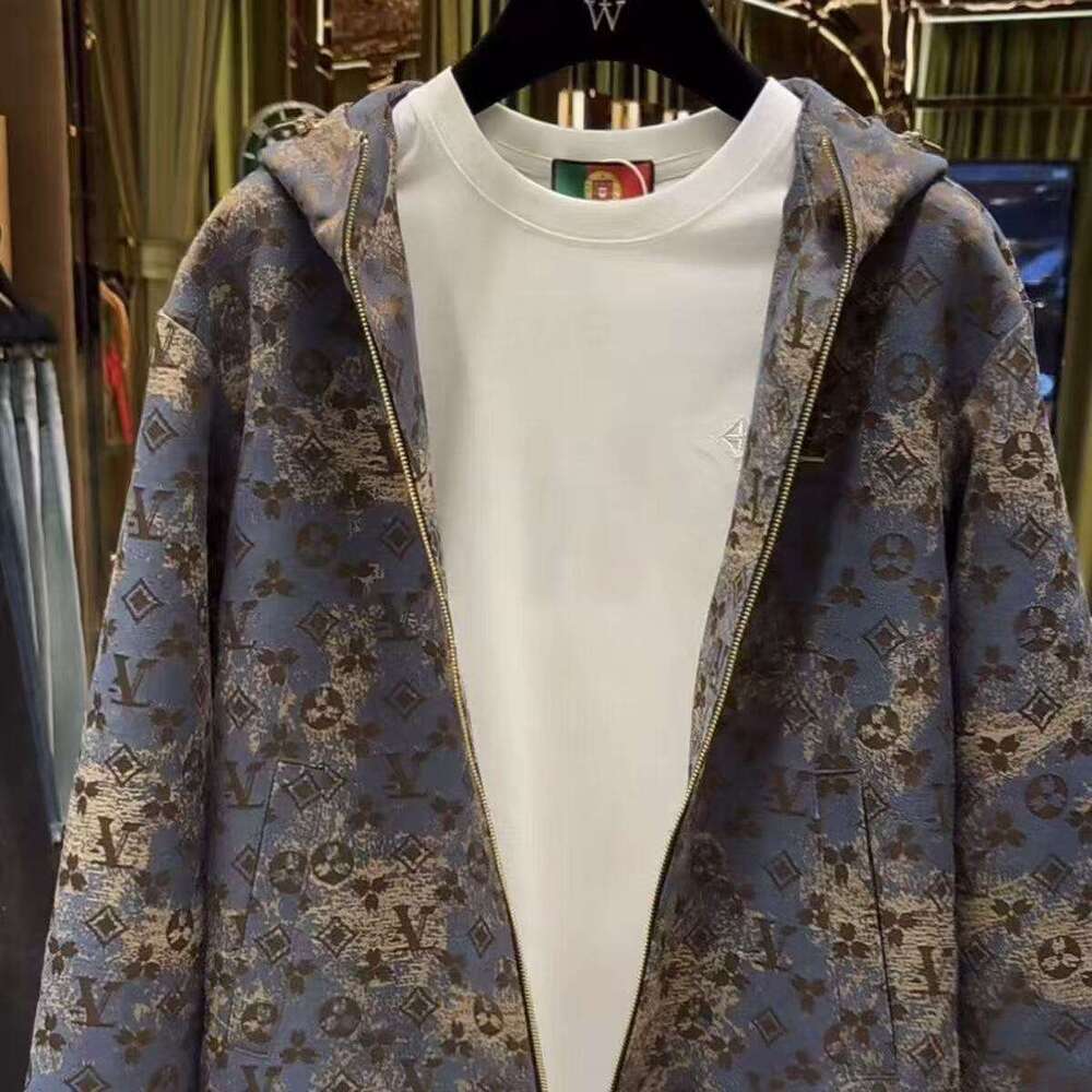 European Early Autumn New Versatile Casual Niche Stylish Fashion Hooded Jacket Unisex Full Print Loose Coat