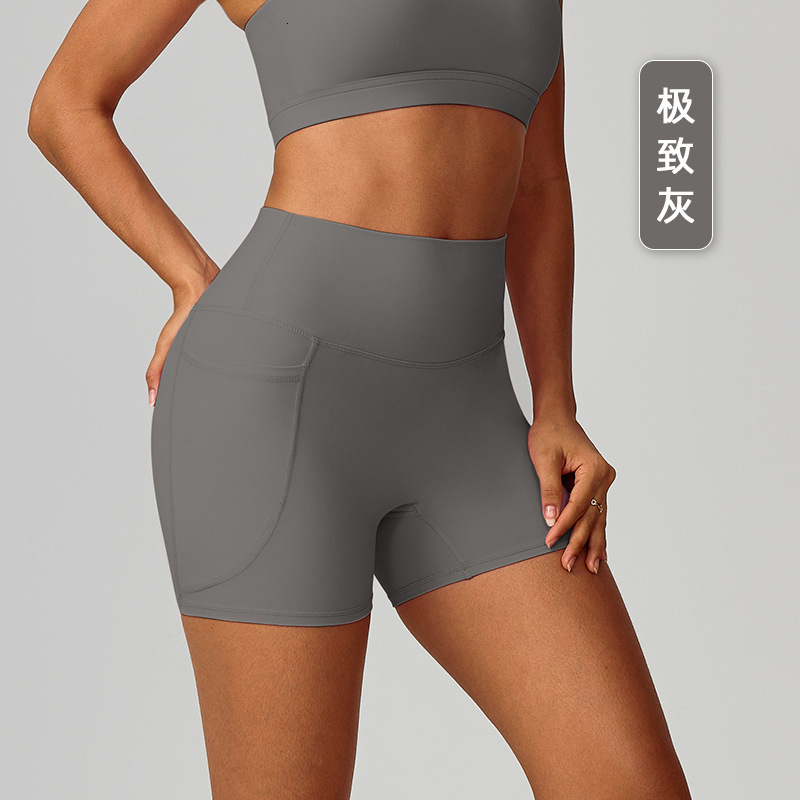 Pocket Shorts Women Seamless Fitness Yoga High Quality Gym Workout Running Pants Sportswear Gym Summer Pocket Shorts 240909