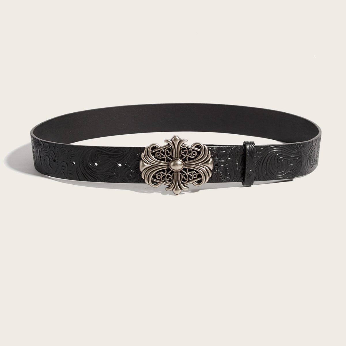 Luxury Brand Designer Belt Western Style Fashion Versatile New Unisex Embossed Floral Belt Women's Unique Belt Artistic Retro Belt