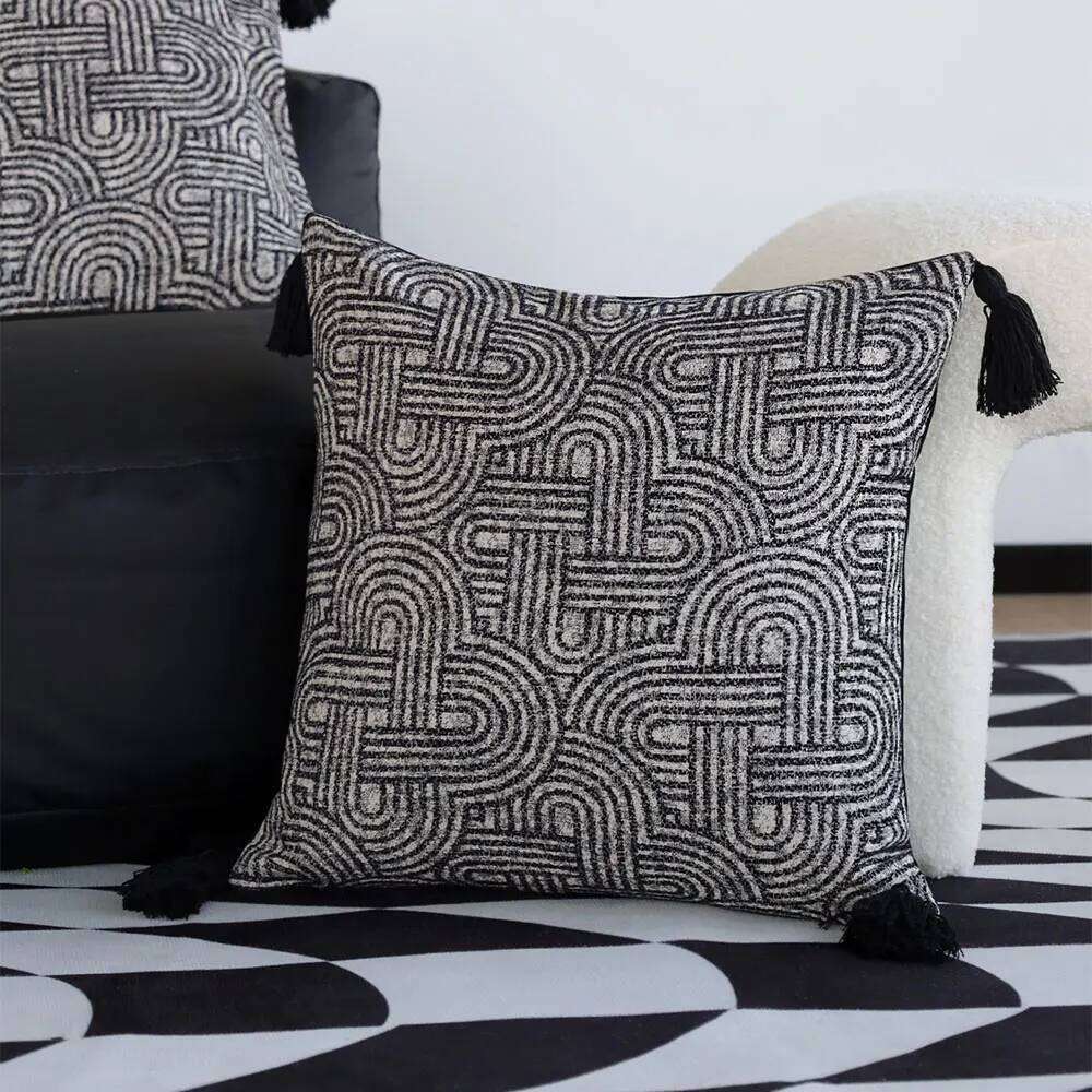 Geometric Tassel Cushion Cover Living Room Sofa Decorative Pillowcase Jacquard Soft Home Decor Retro Boho Style Funda Cojin
