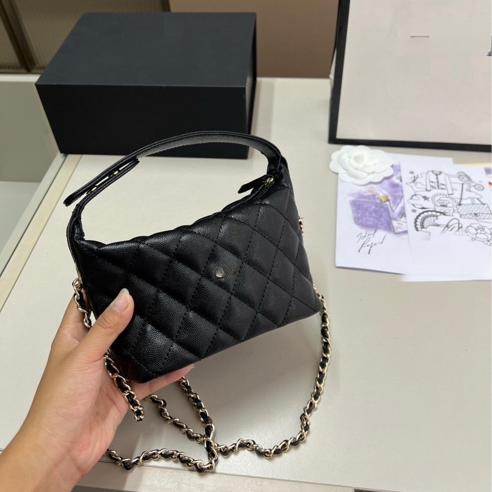 Cowhide Lunch Box Bag Casual Versatile Armpit Bag High-end Single Shoulder Bag