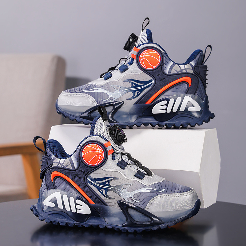 Children Basketball Shoes for Boys Girls Kids Teenagers Breathable Non-slip Lace Up Indoor Outdoor Training Sneakers Tennis Shoe