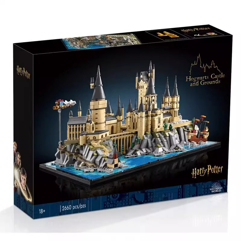 76419 Harry Potter Hogwarts Castle And Courtyard Building Set Model Street Scene Toy