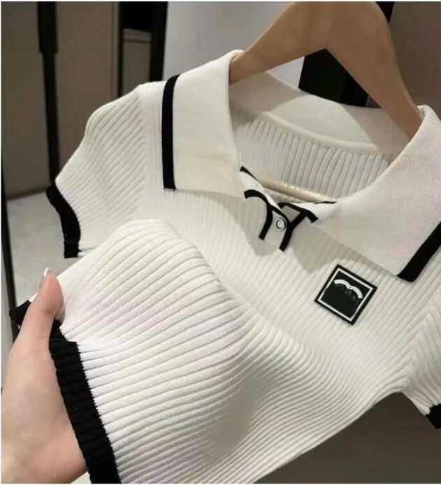 Womens Polo Shirt Ice Silk Polo Short Sleeve Designer PoloT Shirt 2025 High-end Custom Tight Belly Button Short T-shirt Tees Top