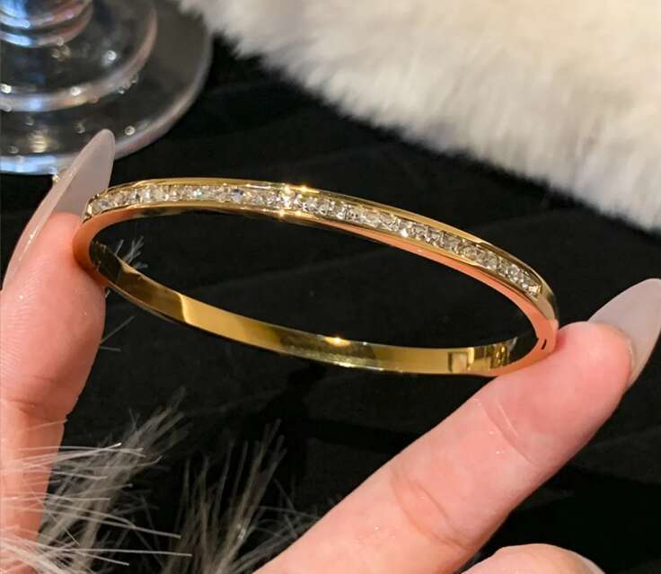 2026 New Designer Necklace for Women Original Jewelry Gold Titanium Steel Zircon Couple Light Luxury Bracelet