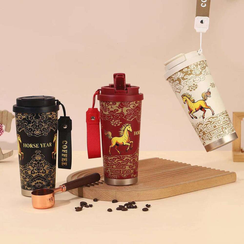 Outdoor Water Bottles Stainless Steel Thermal Cup Leak Proof Double Wall Insulated Mug With Straw For Home Kitchen Travel Party