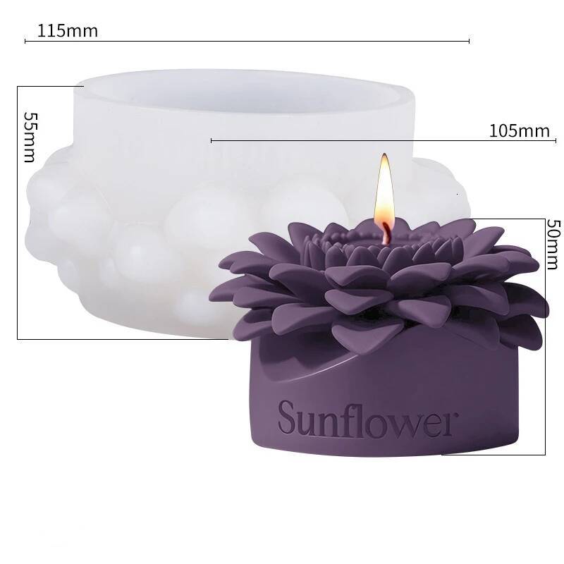 Bestseller Valentine's Day Aroma DIY Sunflower Creative Diffuser Candle Ornament Silicone Mold For Handmade Gift ddmytues