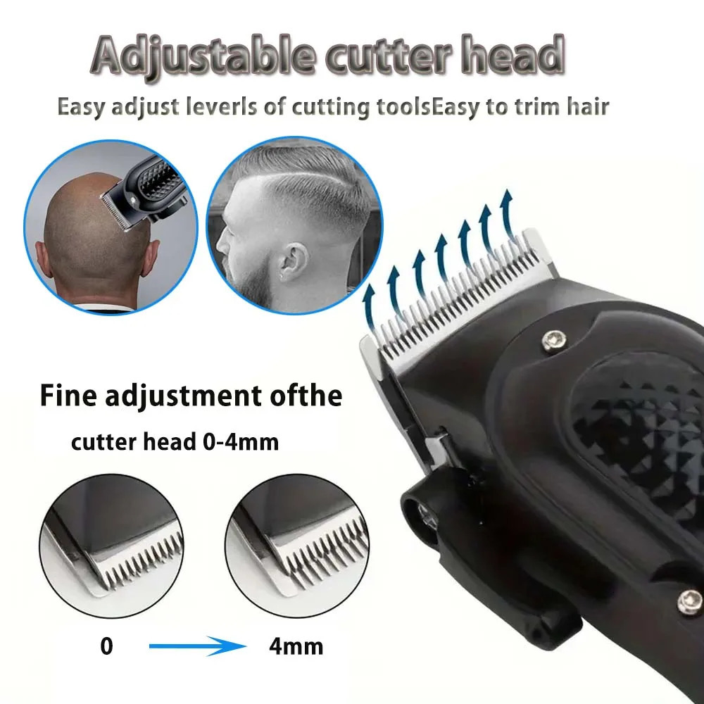 Professional Cordless Hair Clipper for Men Electric Barber Clipper Trimmer Rechargeable Mens Hair Cutting Tools 260116