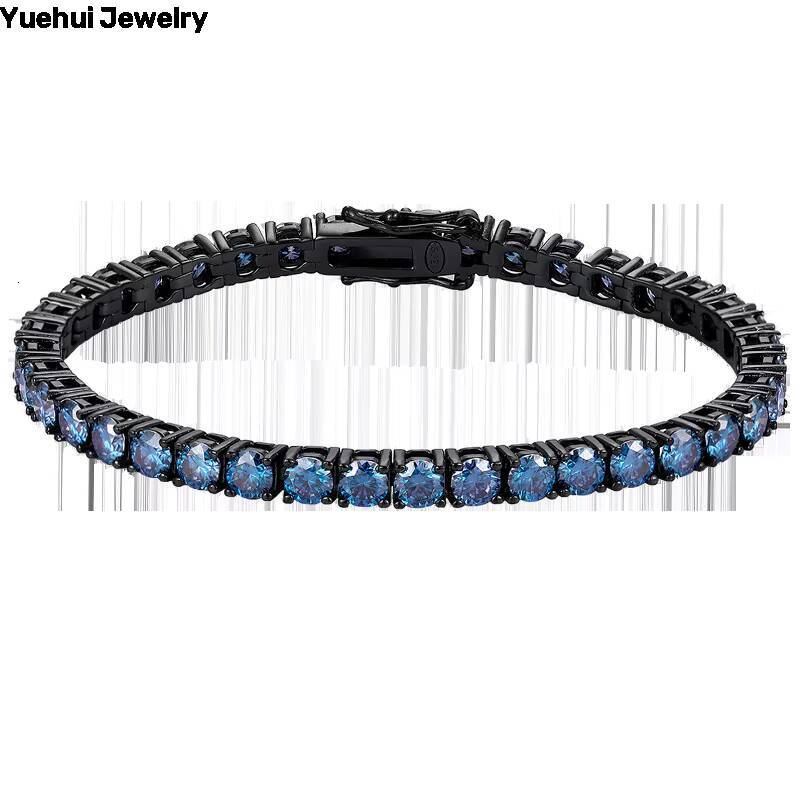 Dainty Womens Wholesale Mens Silver Cuban Couple Blue Tennis Moissanite Bracelet for Events