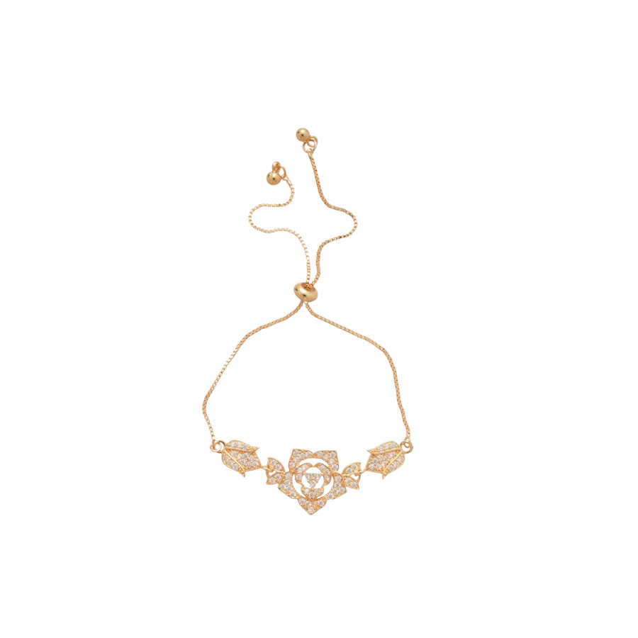 French Style Super Shiny Zircon Flower Elegant Sweet Niche Temperament Versatile Bracelet Light Luxury High-end Feel Women's Jewelry