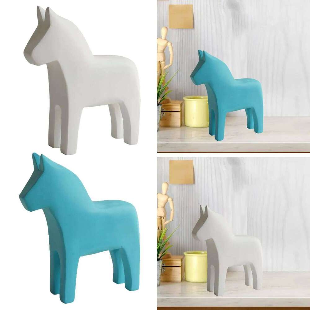 Swedish Dala Horse & Sculpture Wooden Hand Carved Decorative Creative Elegant Gift Collection Figurine for Holiday Home Shelf