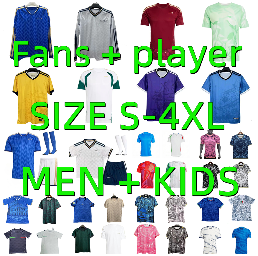 2026 Italy Jersey italia Soccer Jerseys 23 24 25 26 27 DI LORENZO RETEGUI BARELLA FRATTESI PELLEGRINI DIMARCO GOALKEEPER player version Football Shirts Men Kids kit