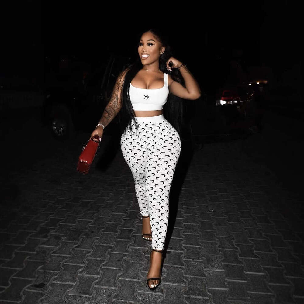 European American Cross-Border Amazon New Sexy Slimming Vest and Long Pants Fashion Crescent Print Two-Piece Set
