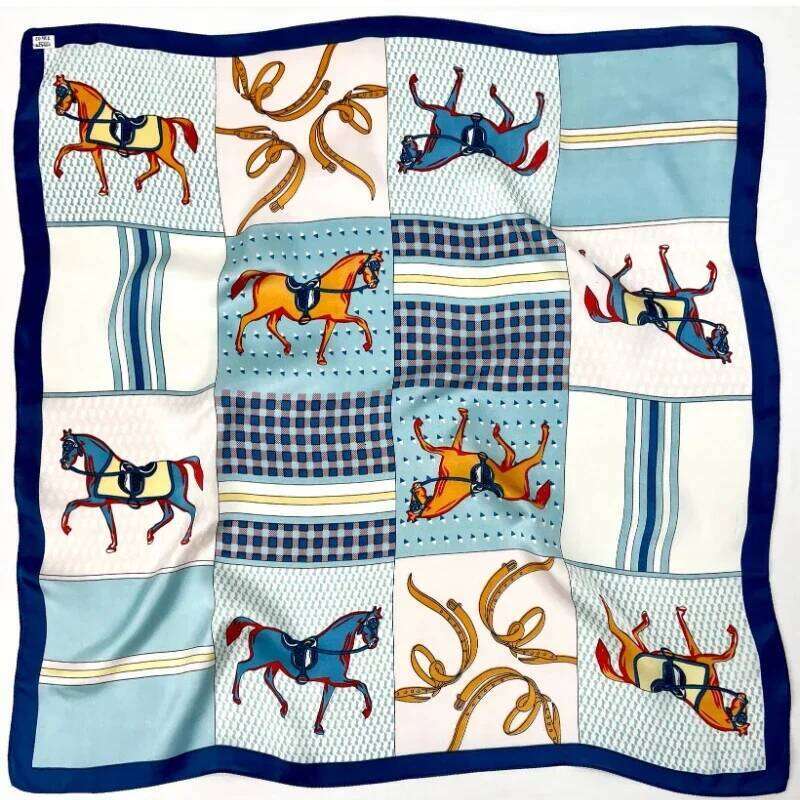 Women's Fashion Scarf Shawl Horse Printed Silk Satin Headscarf Women's Shawl Women's Scarf Blanket
