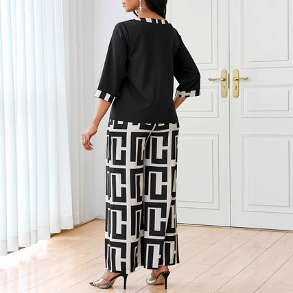 Designer Women's Clothing Set 2026 Spring New Wow T-shirt Pants T-shirt Printed Set Elegant High Quality Two Piece Set