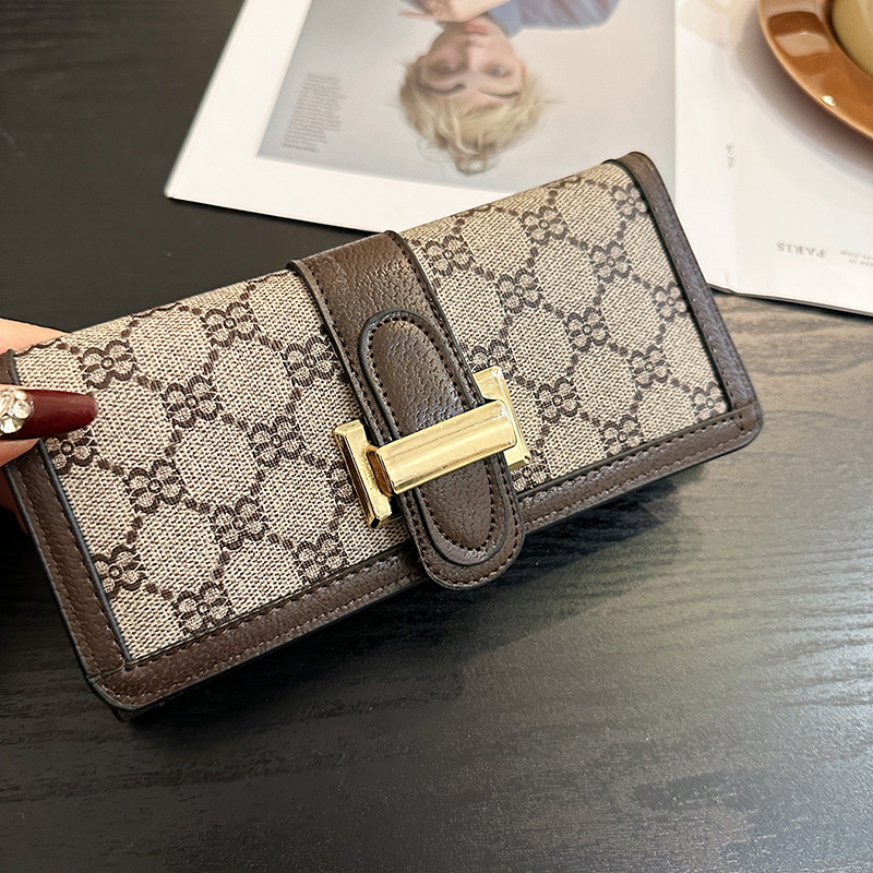 Ladies Long Wallet Large - Capacity Multi - Slot Classic Short Money Clip