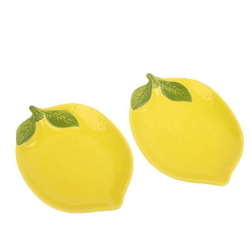 Creative Cartoon Lemon Shaped Ceramic Salad Soup Bowl Family Fruit Snack Plate Kitchen Utensils Accessories Dessert Dish