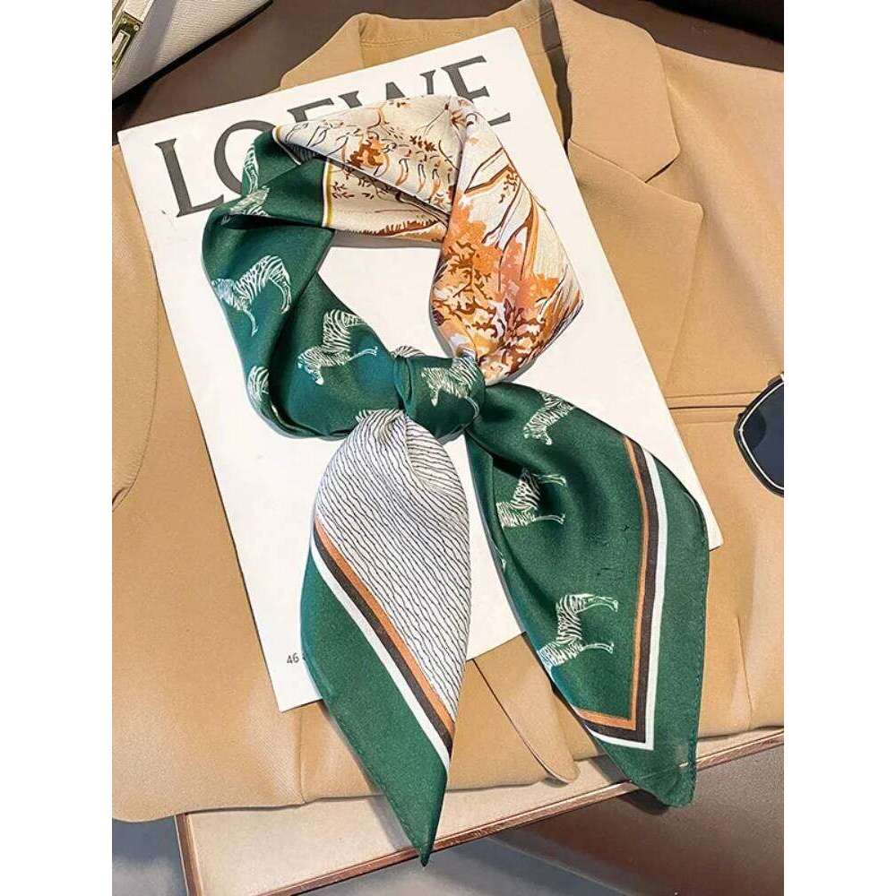 Women's Fashion Scarf Shawl Horse Printed Silk Satin Headscarf Women's Shawl Women's Scarf Blanket