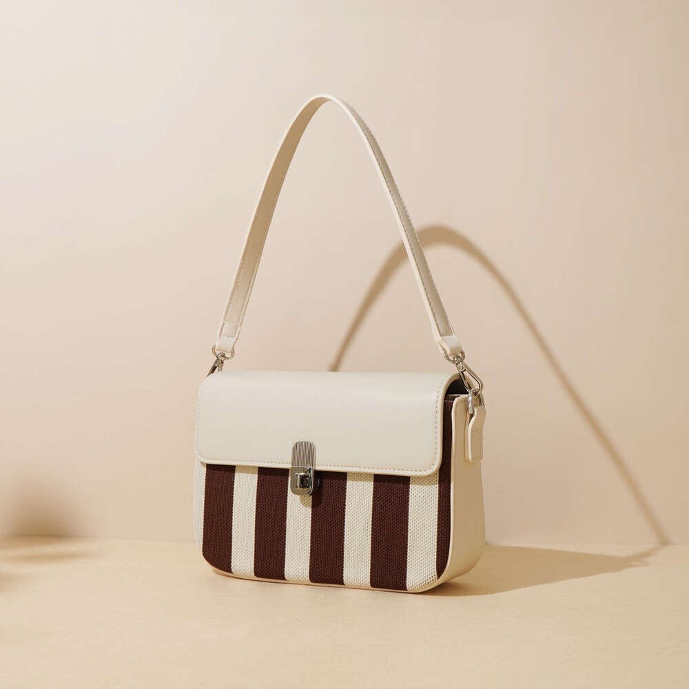 Luxury Shoulder Bags Totes Hobo Summer New Color Block Commuter Fashion Niche Crossbody Flyknit Fabric With Cowhide Underarm Bag SENYY