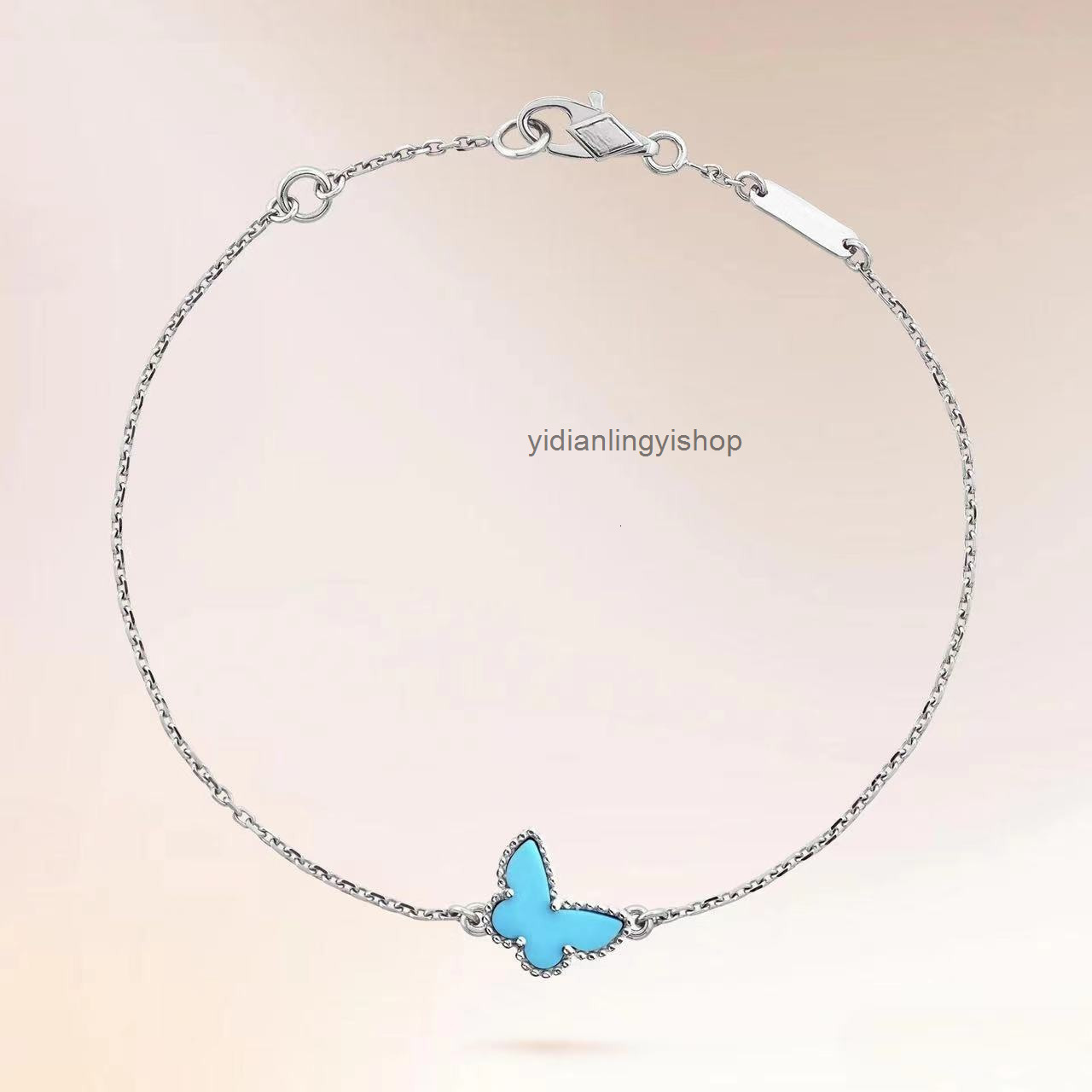 designer bracelets vanly Four-leaf Clover Small Butterfly Bracelet for Women Double-sided White Mother-of-Pearl Chain