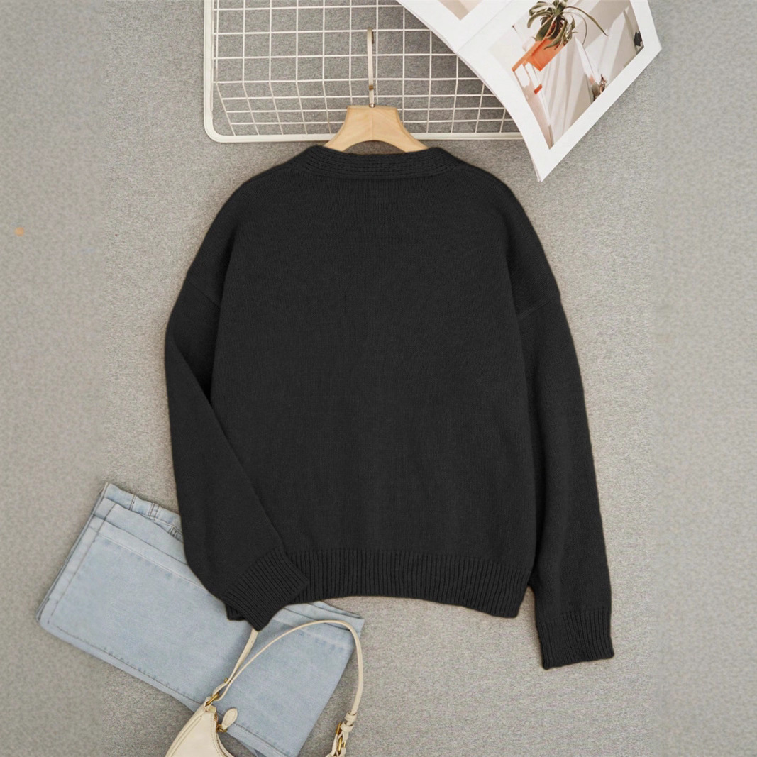 Luxury Brand Designer Clothes 2025 Autumn Winter Fashion Street V-Neck Animal Pattern Design Knitted Cardigan Sweater For
