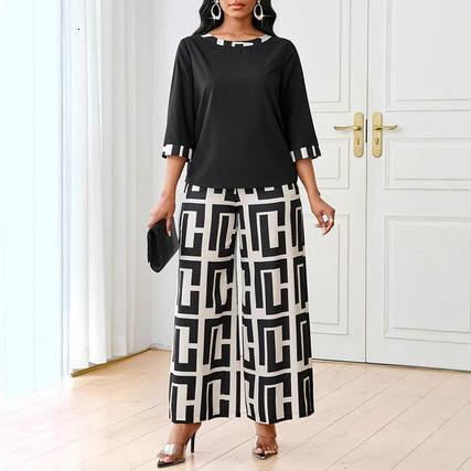 Designer Women's Clothing Set 2026 Spring New Wow T-shirt Pants T-shirt Printed Set Elegant High Quality Two Piece Set
