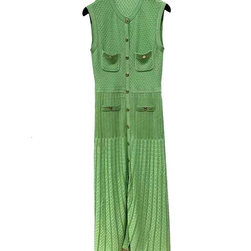 French Style S Brand 2026 Spring Summer New Round Neck Sleeveless Knitted Dress Mid-Length