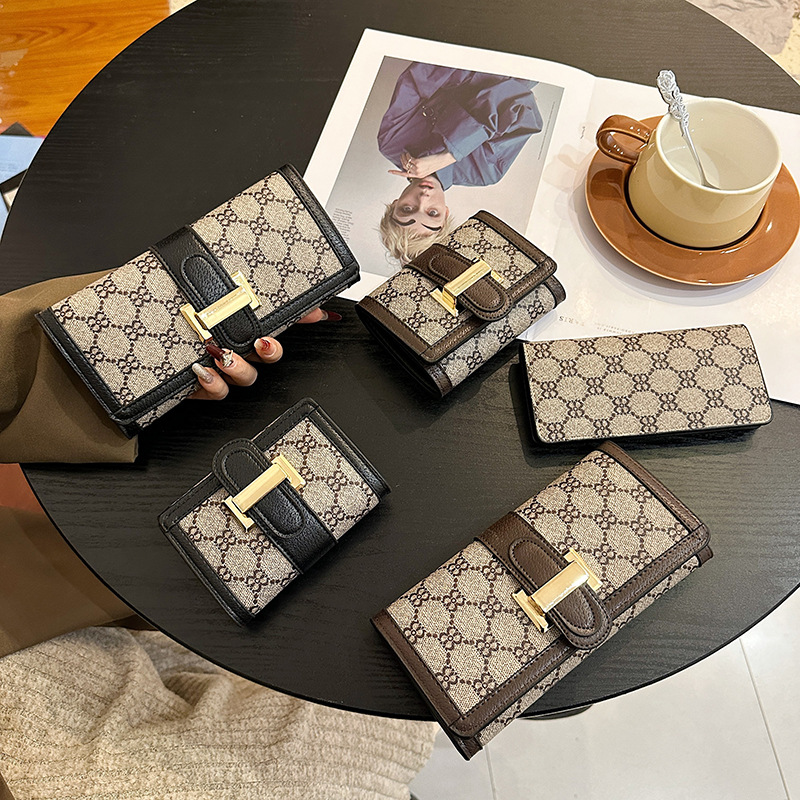 Ladies Long Wallet Large - Capacity Multi - Slot Classic Short Money Clip