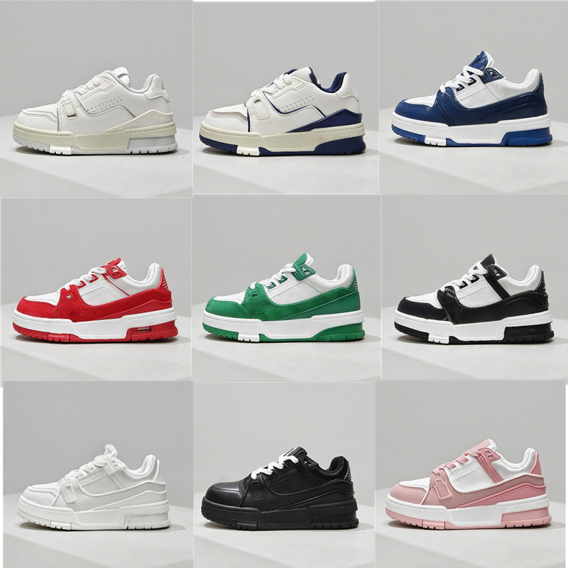 Denim Kids Trainer Sneaker Running Shoes Grained Calf Leather Toddler Infant Athletic Big Boys and Girls Preschool