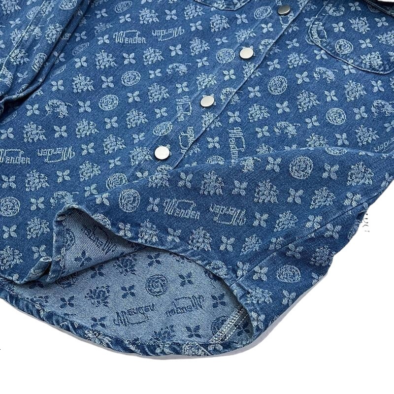 Luxury Brand Designer Clothes Real Shot 2025 Spring And Autumn New Loose Full Print Jacquard Denim Jacket For Women Casual Versatile Top